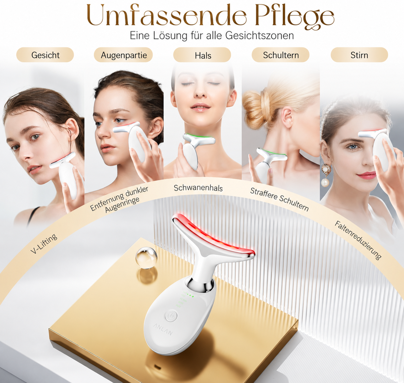 6-in-1 Photon Gesichts- & Halsmassagegerät