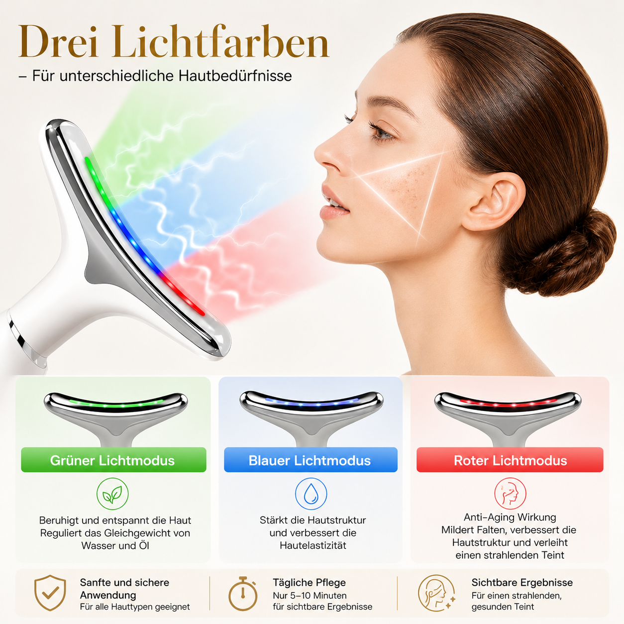 6-in-1 Photon Gesichts- & Halsmassagegerät