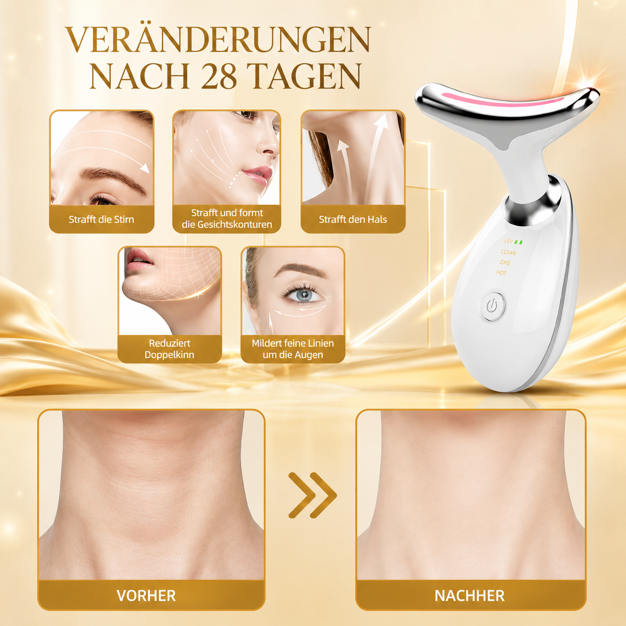 6-in-1 Photon Gesichts- & Halsmassagegerät